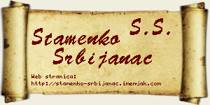 Stamenko Srbijanac vizit kartica